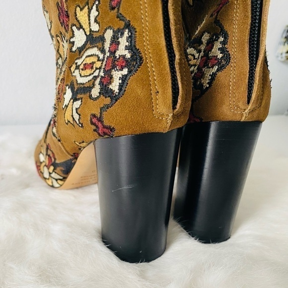 Isabel Marant Embroidered Suede Ankle Boots - Picture 7 of 12